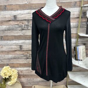 Dolcezza Black & Red Eclectic Tunic S